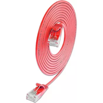 Câble de brassage Slim Cat6a U/UTP Wirewin SLIM-L-UU-K6A 7.5 RD, 10 Gbps, rouge