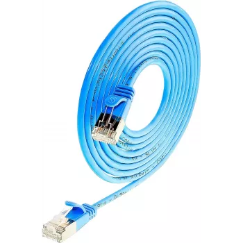 Câble de brassage blindé Cat6 Wirewin Triotronik PKW-LIGHT-STP-K6 5.0 BL RJ-45 mâle vers mâle, 5 m, bleu
