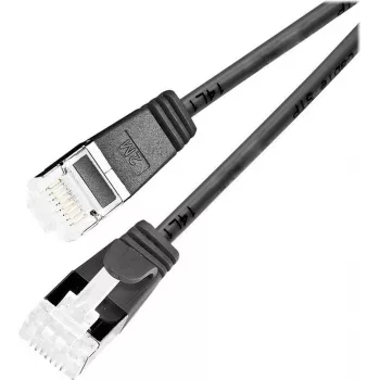 Câble patch rond Light U/FTP Cat 6a Wirewin, noir, 0,1 m, câble fin flexible pour applications spéciales PoE (PKW-LIGHT-STP-K6A 0.1 SW)