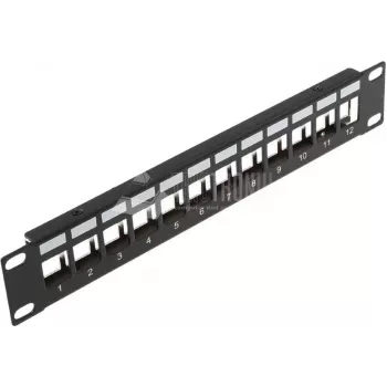 Panneau aveugle pour 12 modules Keystone Wirewin, 10 inch, noir, système Keystone blindé (TKS PANEL 12 BLACK)