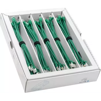 Câble patch Ethernet slim Cat6a U/FTP Wirewin SLIM-LS-K6A 0.15 GN 50, 0,15 m, vert, lot de 50