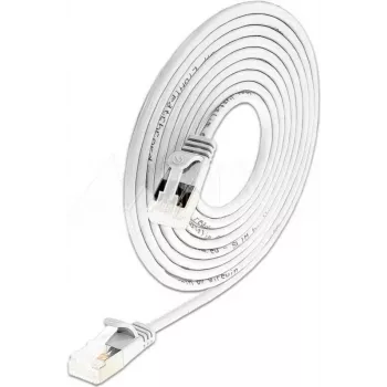 Câble patch Light U/FTP Cat 6a Wirewin blanc 0,1 m slim rond blindé PoE flexible fin PKW-LIGHT-STP-K6A 0.1 WS
