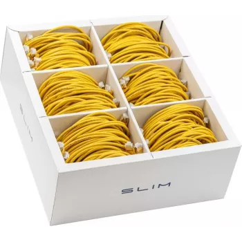 Câble patch léger Wirewin SLIM KAT6A 10 Gigabit, 1,0 m, U/FTP, Ø 3,8 mm, jaune, pack de 90, blindé (SLIM-LS-K6A 1.0 YE 90)