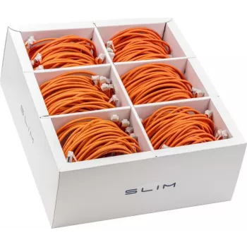 Câble patch slim Wirewin SLIM-LS-K6A 0.5 OR 90 Cat.6A U/FTP, 0,5 m, orange, pack de 90