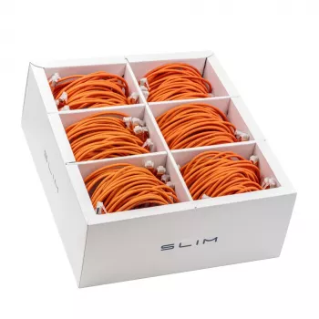 Câble patch slim Wirewin SLIM-LS-K6A 0.5 OR 90 Cat.6A U/FTP, 0,5 m, orange, pack de 90