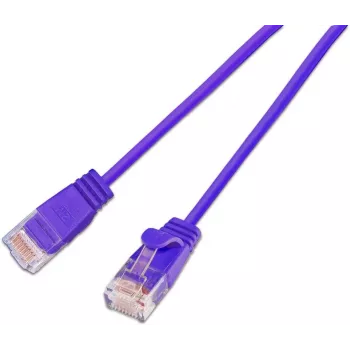 Câble patch léger rond Wirewin SLIM KAT6A 10 Gigabit, U/UTP, Ø 3,6 mm, violet (SLIM-L-UU-K6A 1.0 VT)