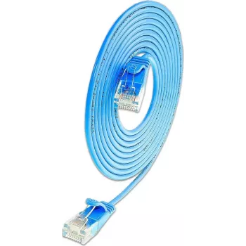 Câble patch léger rond Wirewin SLIM KAT6A 10 Gigabit, U/UTP, Ø 3,6 mm, bleu (SLIM-L-UU-K6A 5.0 BL)