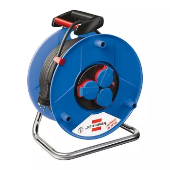Enrouleur de câble Brennenstuhl Garant 25 m avec 4 prises Schuko, protection thermique, IP20, noir