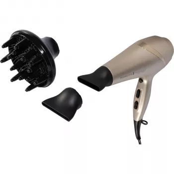 Sèche-cheveux Remington AC 8605 Advanced Colour Protect, 2200 W, ionique, 3 niveaux de chaleur, noir avec accents or rose