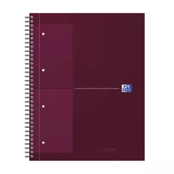 Bloc-notes Oxford International Collegeblock, DIN A4+, petits carreaux, couverture rigide, reliure à spirale, 80 feuilles, noir 400191241