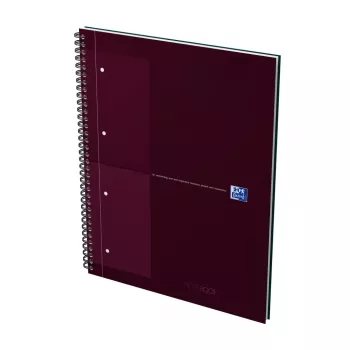 Bloc-notes Oxford International Collegeblock, DIN A4+, petits carreaux, couverture rigide, reliure à spirale, 80 feuilles, noir 400191241