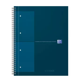 Bloc-notes Oxford International Collegeblock, DIN A4+, petits carreaux, couverture rigide, reliure à spirale, 80 feuilles, 1 pièce 400191243
