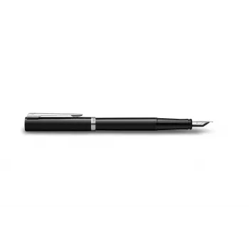 Waterman Impression Stylo plume, laque noire, finition chromée, plume moyenne, encre bleue, coffret cadeau 2225497