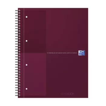 Bloc-notes Oxford International Collegeblock, DIN A4+, ligné, couverture rigide, reliure à spirale, 80 feuilles, 1 pièce 400194459