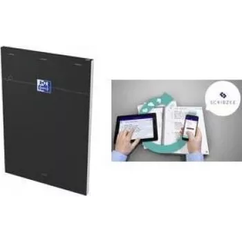 Bloc-notes Oxford Smart, DIN A4, petits carreaux, 80 feuilles, noir 400191246