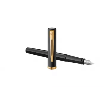 Waterman Allure Impression Stylo plume, noir avec finitions dorées, plume moyenne 2225500