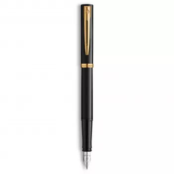 Waterman Allure Impression Stylo plume, noir avec finitions dorées, plume moyenne 2225500