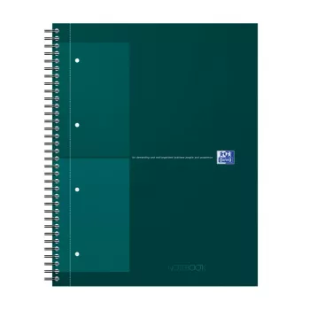Bloc-notes Oxford International Collegeblock, DIN A4+, petits carreaux, couverture rigide, reliure à spirale, 80 feuilles 400191242