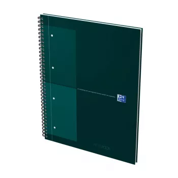 Bloc-notes Oxford International Collegeblock, DIN A4+, petits carreaux, couverture rigide, reliure à spirale, 80 feuilles 400191242