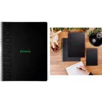 Bloc-notes RHODIA GREENBOOK College A4+ ligné noir couverture carton recyclé 119933C