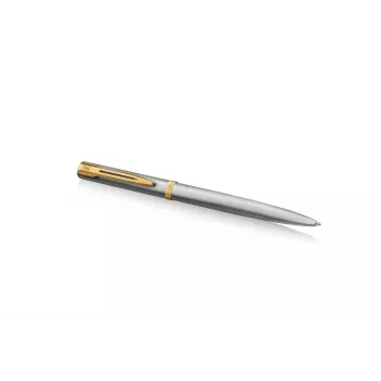 Waterman Impression Stylo bille en acier inoxydable finition dorée bleu moyen coffret cadeau 2225495