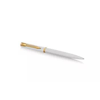 Waterman Allure Impression Stylo bille, laque blanche, finition dorée, encre bleue moyenne 2225511