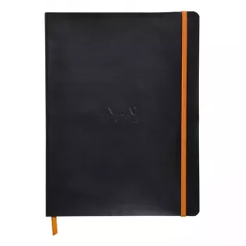 Carnet RHODIA RHODIARAMA B5 ligné noir simili cuir 80 feuilles 117502C
