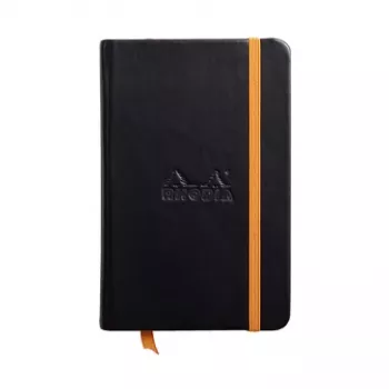 Carnet RHODIA RHODIARAMA 90 x 140 mm ligné noir simili cuir couverture rigide 96 feuilles 118642C