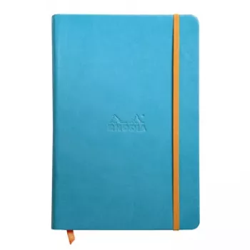 Carnet RHODIA RHODIARAMA A5 ligné, couverture rigide simili cuir turquoise, 96 feuilles 118747C