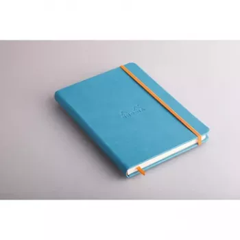Carnet RHODIA RHODIARAMA A5 ligné, couverture rigide simili cuir turquoise, 96 feuilles 118747C