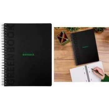 Bloc-notes RHODIA GREENBOOK College A4+ ligné noir (80 feuilles) 119923C