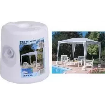 Pied de pavillon EDA, plastique, à remplir, blanc à remplir d'eau ou de sable, - 1 pièce (010705 BL)