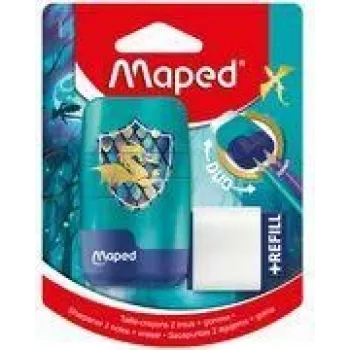 Ensemble taille-crayon et gomme Maped Dragon - double réservoir avec gomme intégrée, 1 pièce (049224)