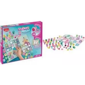 Ensemble de tampons auto-encreurs Maped Creativ Princess, 6 tampons, plastique, boîte en carton, encres de couleurs assorties 907072