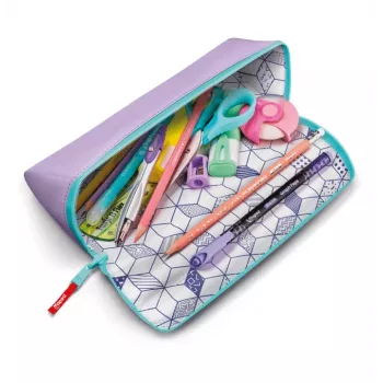 Trousse triangulaire Maped XXL Classic Pastel Sweet Purple avec ouverture extra-large et design double face 931910