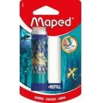 Gomme en plastique rétractable Maped DRAGON avec recharge, format rouge à lèvres, blister 152024