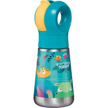 Gourde isotherme Maped PICNIK Jungle Fever 350 ml acier inoxydable turquoise avec paille