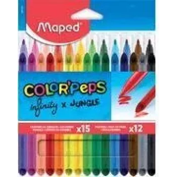 Maped INFINITY & COLOR'PEPS ensemble d'art combiné, 27 pièces, couleurs assorties, étui en carton 984744