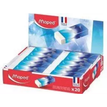 Maped ARCTIC gomme en plastique, blanc, boîte présentoir de 20 pièces, sans phtalates & sans PVC 116125