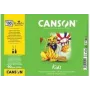 Canson Kids bloc de papier à dessin A4 90 g/m² blanc légèrement grainé 50 feuilles pour crayon et crayon de couleur C629012000