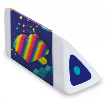 Maped Pyramide PIXEL PARTY gomme en plastique, blanc, sans phtalates & sans PVC, section triangulaire, boîte présentoir de 24 pièces 119523