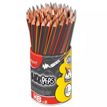 MAPED BLACK'PEPS crayon graphite HB avec gomme, triangulaire, carquois de 72 851759FC
