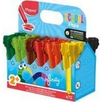 Ensemble de crayons de couleur triangulaires Maped Color'Peps Infinity, 72 couleurs assorties, mine massive, résistant à la casse, dure 8x plus longtemps que les crayons jumbo 864602