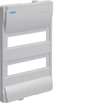 Capot frontal HAGER Volta taille 2 VZ222N pour tableaux de distribution encastrés, 2 rangées, 24 modules, blanc