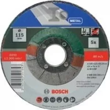 Disque à tronçonner Bosch A 30 S BF, 115 mm x 1,0 mm x 22,23 mm, centre déporté, 5 pièces 2609256332