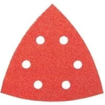 Ensemble de papiers abrasifs delta Bosch avec fixation auto-agrippante, perforés, grain 60/120/240, coin 93 mm, 6 pièces (2609256A54)