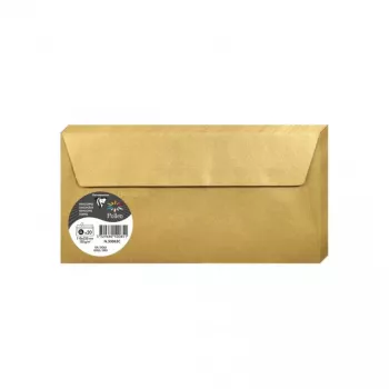 Enveloppe DL Clairefontaine Pollen, or, 120 g/m², pH neutre, sans acide, 110 x 220 mm, 1 pièce 50085C
