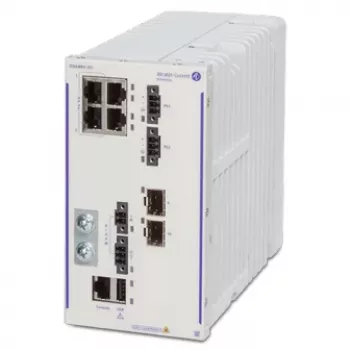 Switch L3 administrable Alcatel-Lucent OmniSwitch 6465-P6 avec 4x Gigabit PoE+ et 2x SFP, 150 W High PoE, montage sur rail DIN/mural
