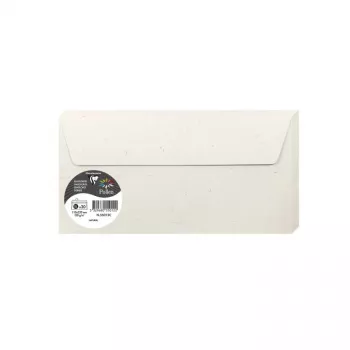 Enveloppe DL Pollen by Clairefontaine, papier Natur 100 % recyclé, 120 g/m², 110 x 220 mm, 1 pièce (55012C)