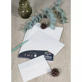 Enveloppe DL Pollen by Clairefontaine, papier Natur 100 % recyclé, 120 g/m², 110 x 220 mm, 1 pièce (55012C)